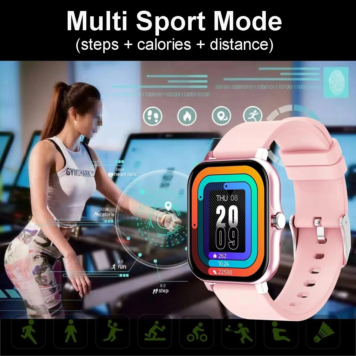 Waterproof Smart Watch – Bluetooth Call, Message Alerts & Fitness Tracker for Android & iPhone