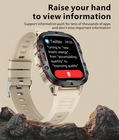 LIGE Outdoor Smart Watch Men – 2.01" Screen, Waterproof, Bluetooth Call & AI Voice for Android & iOS