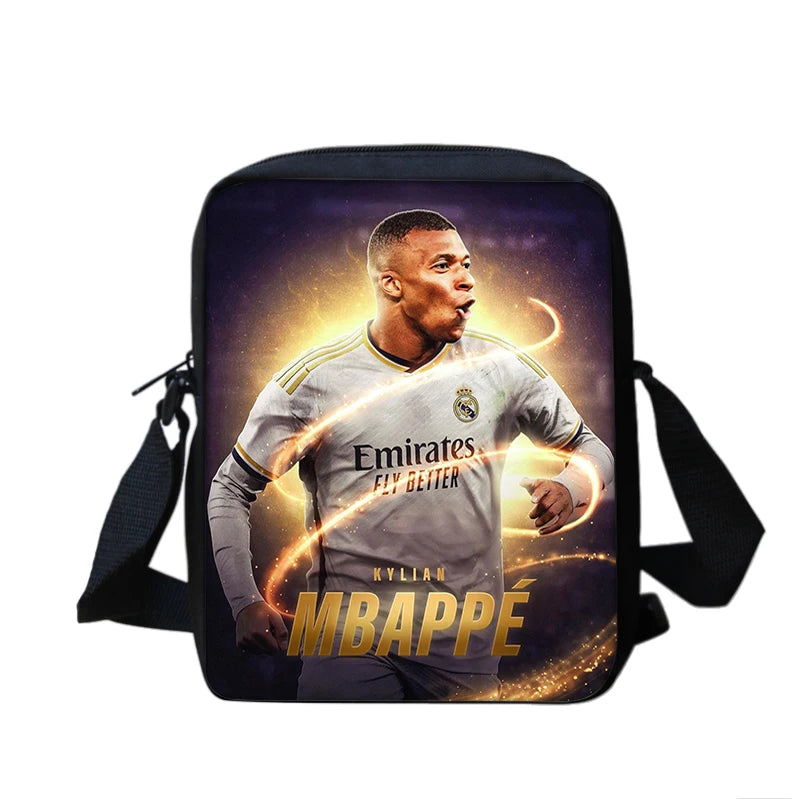 Football Sports School Backpack Set – Boys School Bag with Shoulder Bag & Pencil Case, Star Player Design, Best Gift
