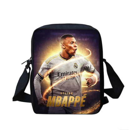 Football Sports School Backpack Set – Boys School Bag with Shoulder Bag & Pencil Case, Star Player Design, Best Gift