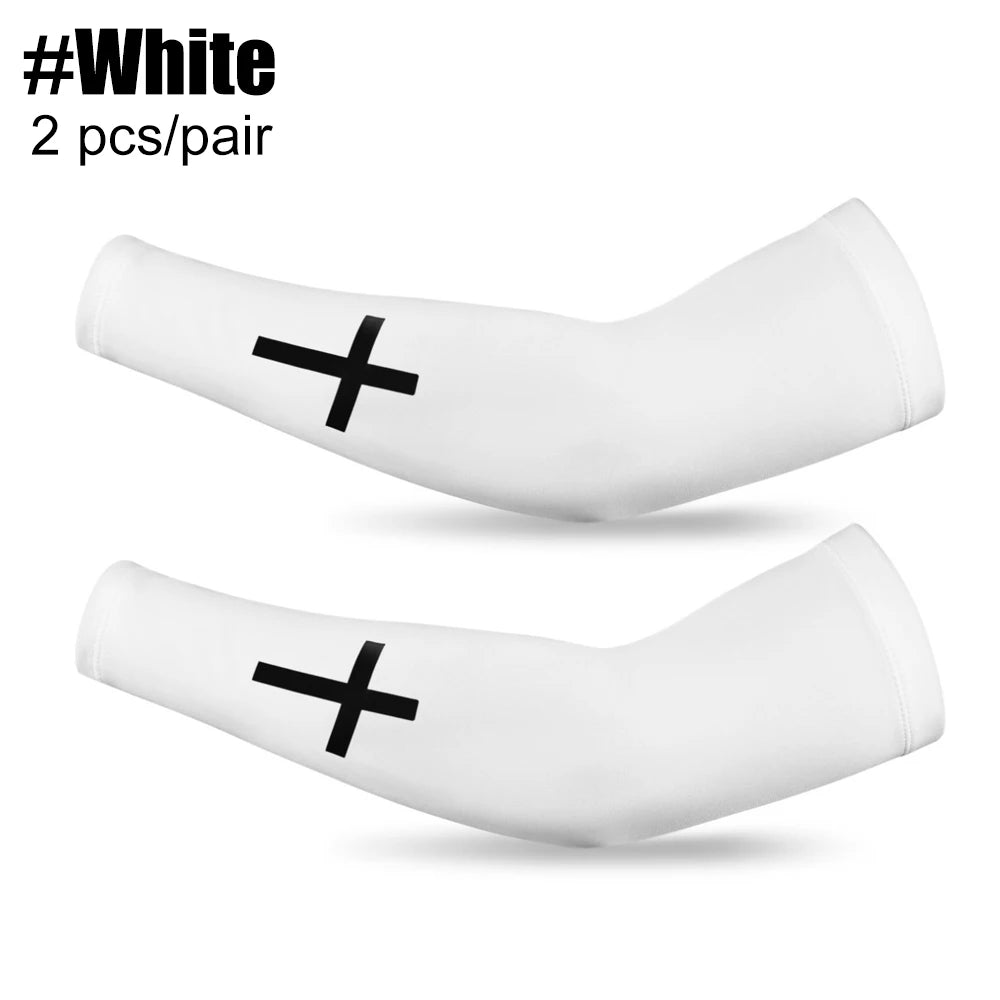 1 Pair Cross UV Cooling Arm Sleeves – Compression Sports Sleeves for Men & Women