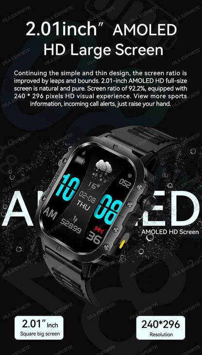 Men’s Military Outdoor GPS Sports Smart Watch – Heart Rate, Sleep Monitor & Waterproof Fitness Watch for iOS & Android