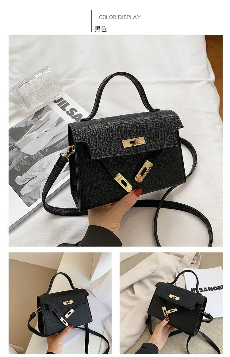 Style Women’s Shoulder Bag with Lock Closure – Trendy Embossed Crossbody Bag for Women