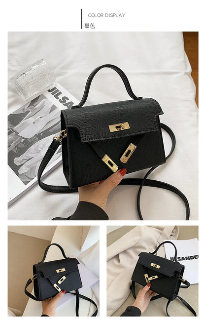 Style Women’s Shoulder Bag with Lock Closure – Trendy Embossed Crossbody Bag for Women