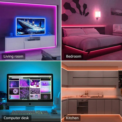 LED Strip Lights with 44-Key Remote – RGB Light Tape for Room, Home & Party Decor