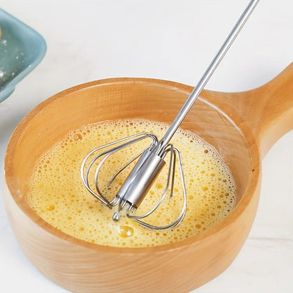 Stainless Steel Egg Beater – Semi-Automatic Hand Mixer for Baking & Cooking