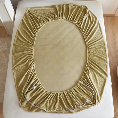Warm Milk Velvet Bed Sheet | Thick Comfort Mattress Cover | Single, Queen & King | Elastic Band Fitted Protector