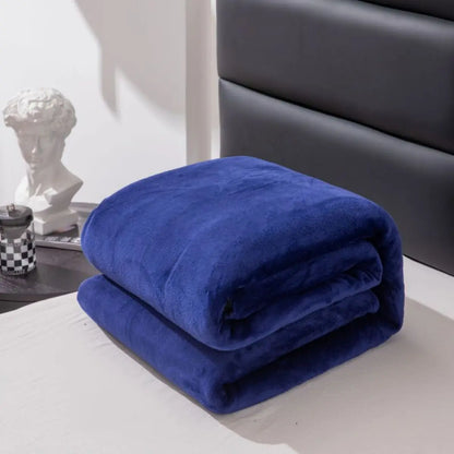 Simple & Plain Colored Plush Blanket – Thickened Farley Plush Multifunctional Cover