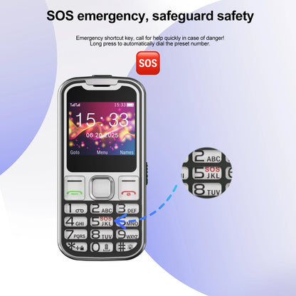 Dual SIM GSM Button Mobile Phone – 2G Standby, Speed Dial, Call Recording, Flashlight, FM Radio, Vibration