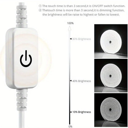 USB LED Neon Strip Light – 5V Dimmable Touch Sensor Flexible Waterproof Silicone Light for Home & Outdoor Decor