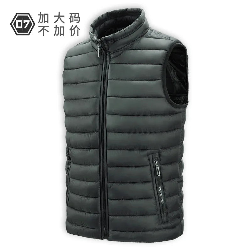 Men’s Ultra-Light Down Waistcoat – Oversized Waterproof Slim Fit Sleeveless Vest with White Duck Down