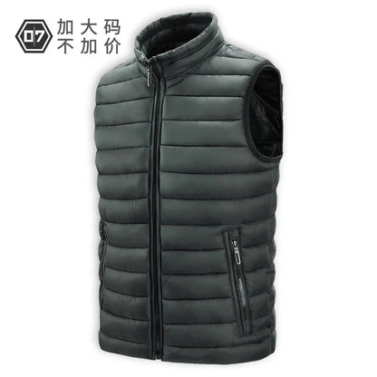 Men’s Ultra-Light Down Waistcoat – Oversized Waterproof Slim Fit Sleeveless Vest with White Duck Down