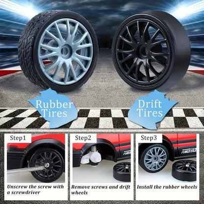 Remote Control Car, Drift Stunt Car With LED Light Glow, 14KM/ H High Speed, RC Car With Rechargeable Battery, Toy Car
