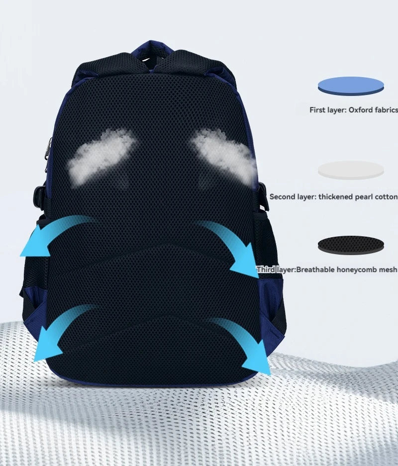 Children’s School Backpack – Lightweight Large Capacity Shoulder Bag for Boys (Grades 1–6, Ages 6–12)