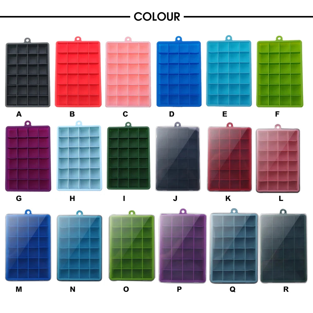 24-Hole Silicone Ice Tray – Square Mold for Ice, Food Puree & Cocktails