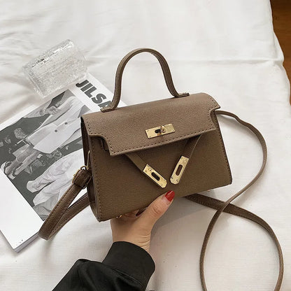 Style Women’s Shoulder Bag with Lock Closure – Trendy Embossed Crossbody Bag for Women