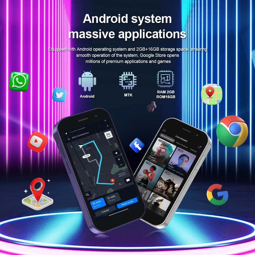 Mini Smartphone 4G LTE Android | Global GPS | 3" Display | 5MP Camera | WIFI | 2000mAh Battery