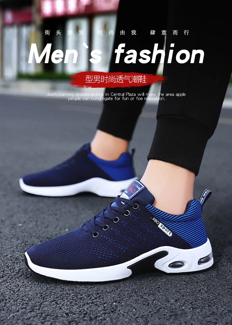 Men’s 2025 Trend Breathable Lace-Up Running Shoes – Lightweight Casual Sports Shoes