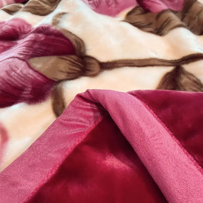 Double Layer Winter Plush Blanket – Thick Soft Warm Fluffy Fleece Quilt 150x200cm
