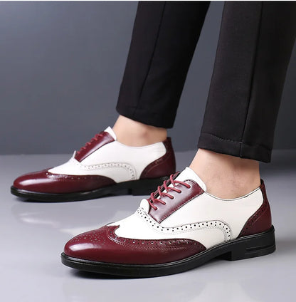 Italian Men’s Oxford Dress Shoes – Elegant Classic Brogue Formal Shoes for Business & Fashion (Zapatos Formales De Hombre)