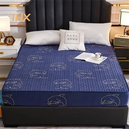 Waterproof Thicken Mattress Pad Protector | Skin-Friendly Durable Fitted Sheet Bed Cover | Latex Mat Cover 150x200 / 160x200 / 180x200