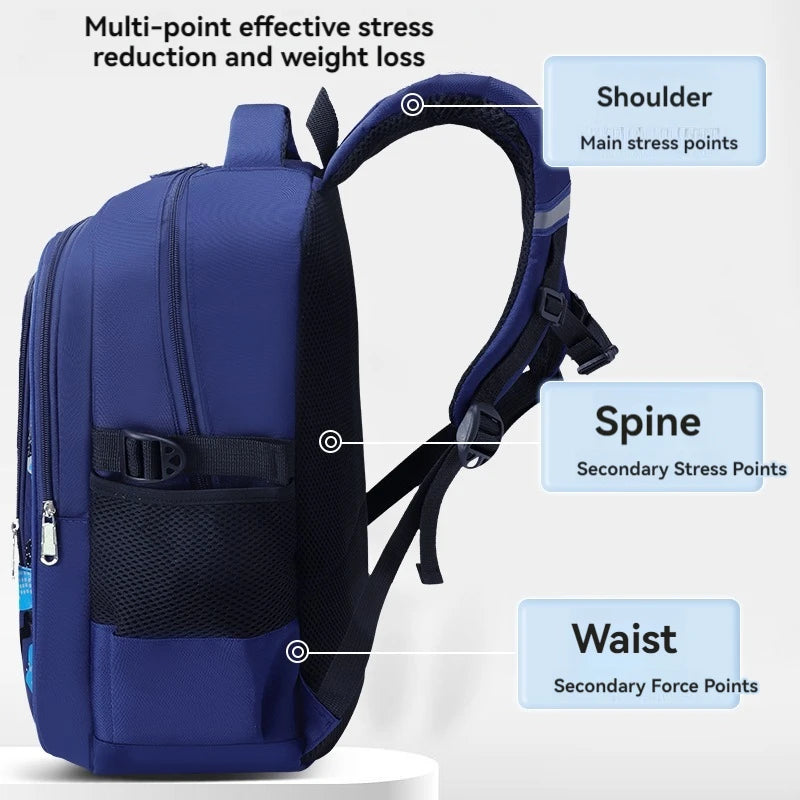 Children’s School Backpack – Lightweight Large Capacity Shoulder Bag for Boys (Grades 1–6, Ages 6–12)