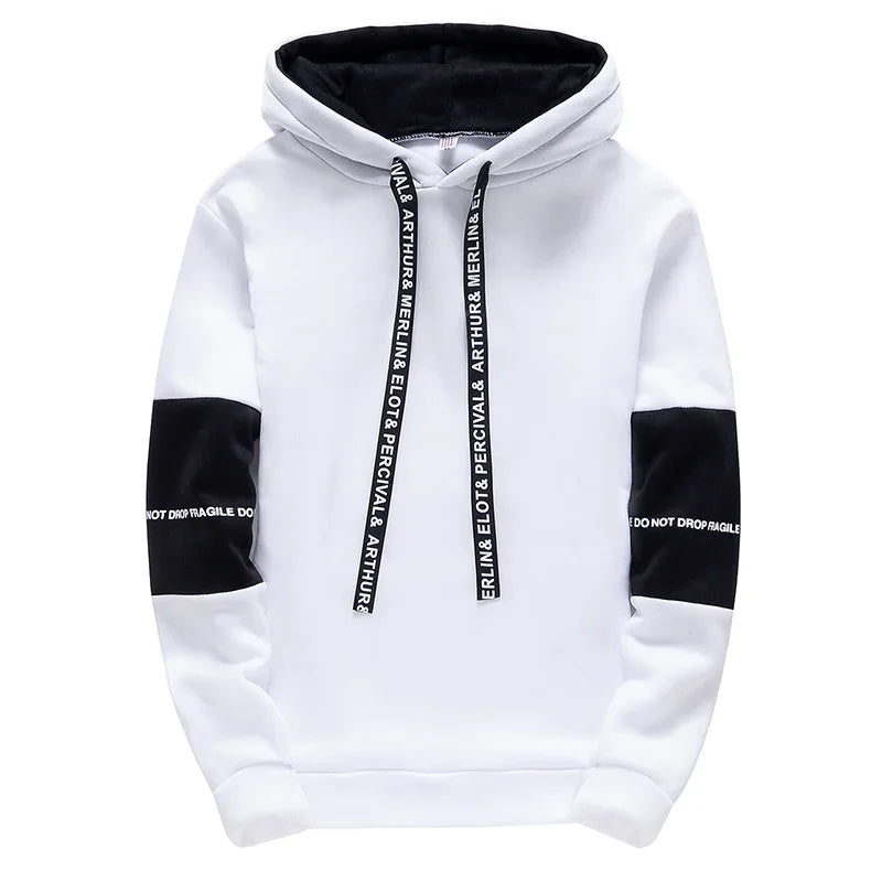 Men’s Casual Letter Print Hoodie – Long Sleeve Hip Hop Pullover Sweatshirt for Spring Sports & Streetwear  Description
