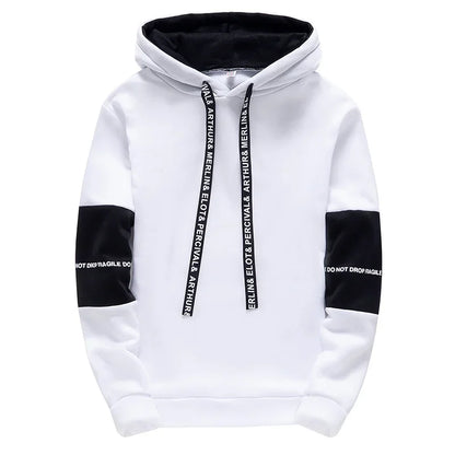 Men’s Casual Letter Print Hoodie – Long Sleeve Hip Hop Pullover Sweatshirt for Spring Sports & Streetwear  Description