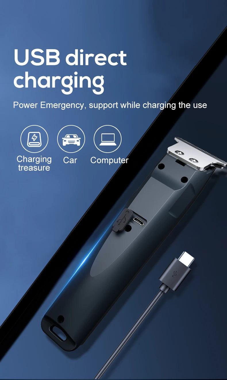 Small Hair Clipper for Home Use – USB Rechargeable, Portable with Replaceable Nozzle