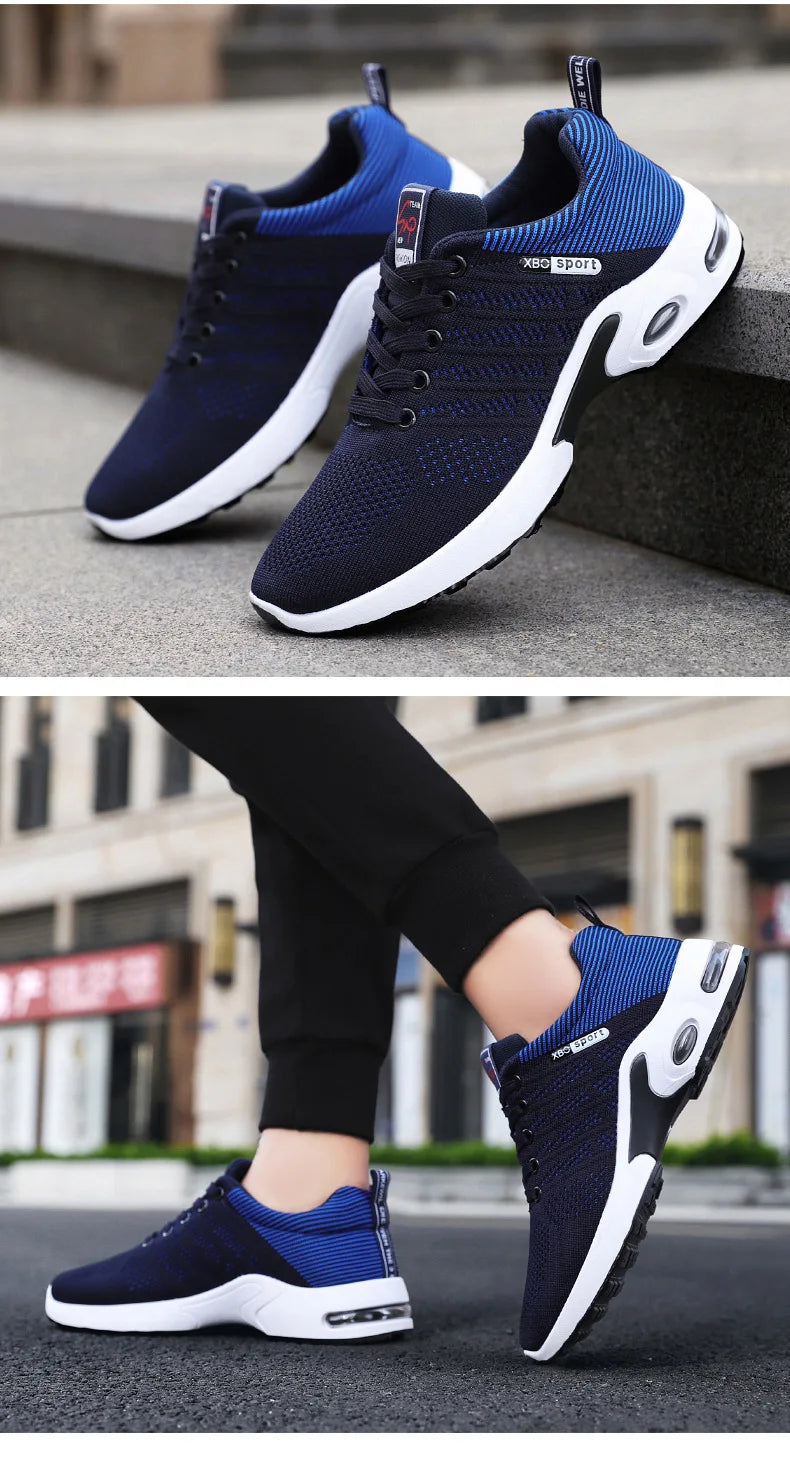 Men’s 2025 Trend Breathable Lace-Up Running Shoes – Lightweight Casual Sports Shoes