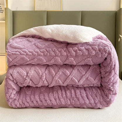 Super Thick Winter Warm Blanket – Artificial Lamb Cashmere Weighted Quilt Comforter for Bed