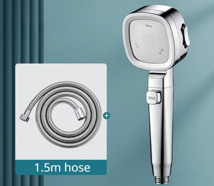 High Pressure 3-Mode Shower Head | Water Saving Adjustable Shower Head with One-Key Stop & Massage Spray