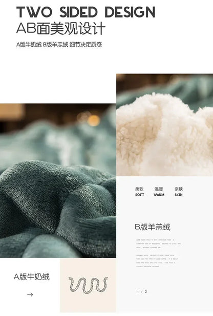 Winter Warm Blankets for Bed – 3 Layers Thick Flannel Quilt | Soft & Comfortable Bedding