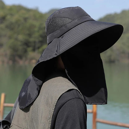 Summer UV Protection Sun Hat – Outdoor Fishing, Hiking & Camping Bucket Cap with Neck Flap for Men & Women