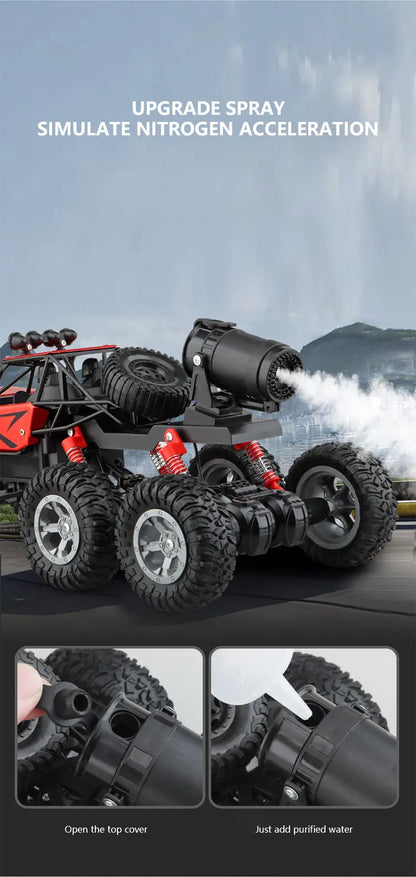 Six-Wheel Drive RC Car – Cross-Country Climbing Spray Racing Car for Kids & Adults