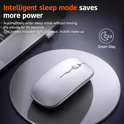 Portable Wireless Mouse Bluetooth 2.4GHz Dual Mode | Silent Ergonomic Mouse for Laptop, PC & MacBook