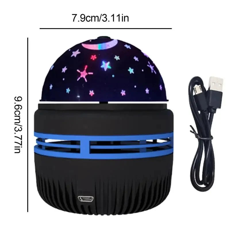 LED Starry Sky Projector – Rotating Night Light with Moon & Stars for Room Decor
