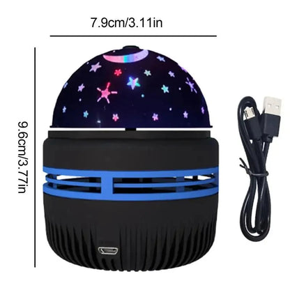 LED Starry Sky Projector – Rotating Night Light with Moon & Stars for Room Decor