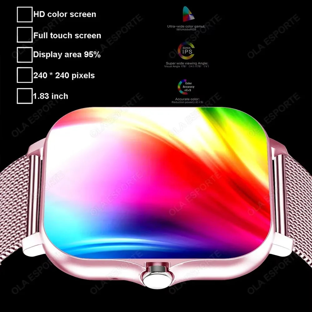 Waterproof Smart Watch – Bluetooth Call, Message Alerts & Fitness Tracker for Android & iPhone
