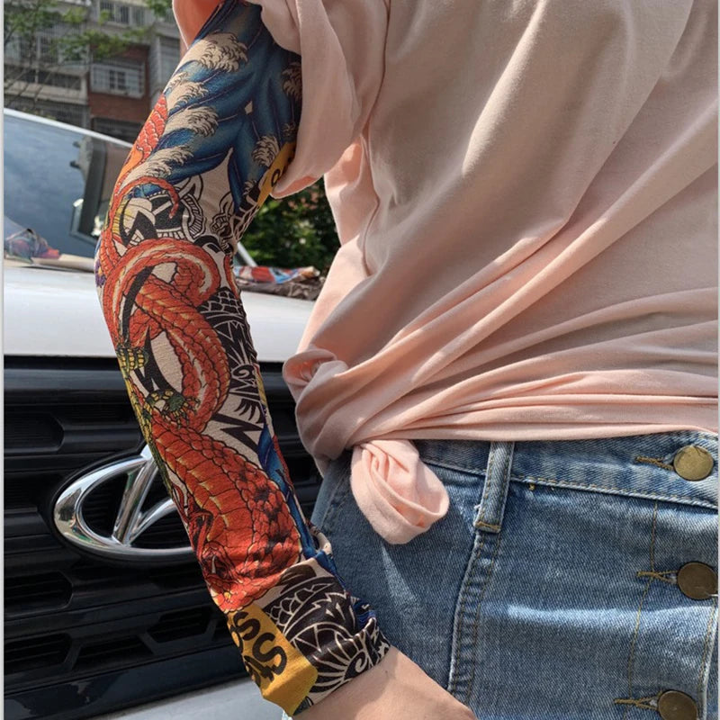 6 PCS Tattoo Sleeves for Men & Women – Elastic Arm Covers for Outdoor, Sports & Party Style