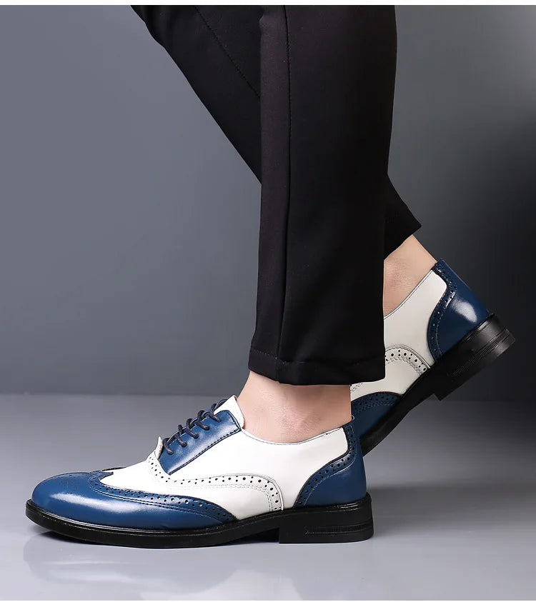 Italian Men’s Oxford Dress Shoes – Elegant Classic Brogue Formal Shoes for Business & Fashion (Zapatos Formales De Hombre)