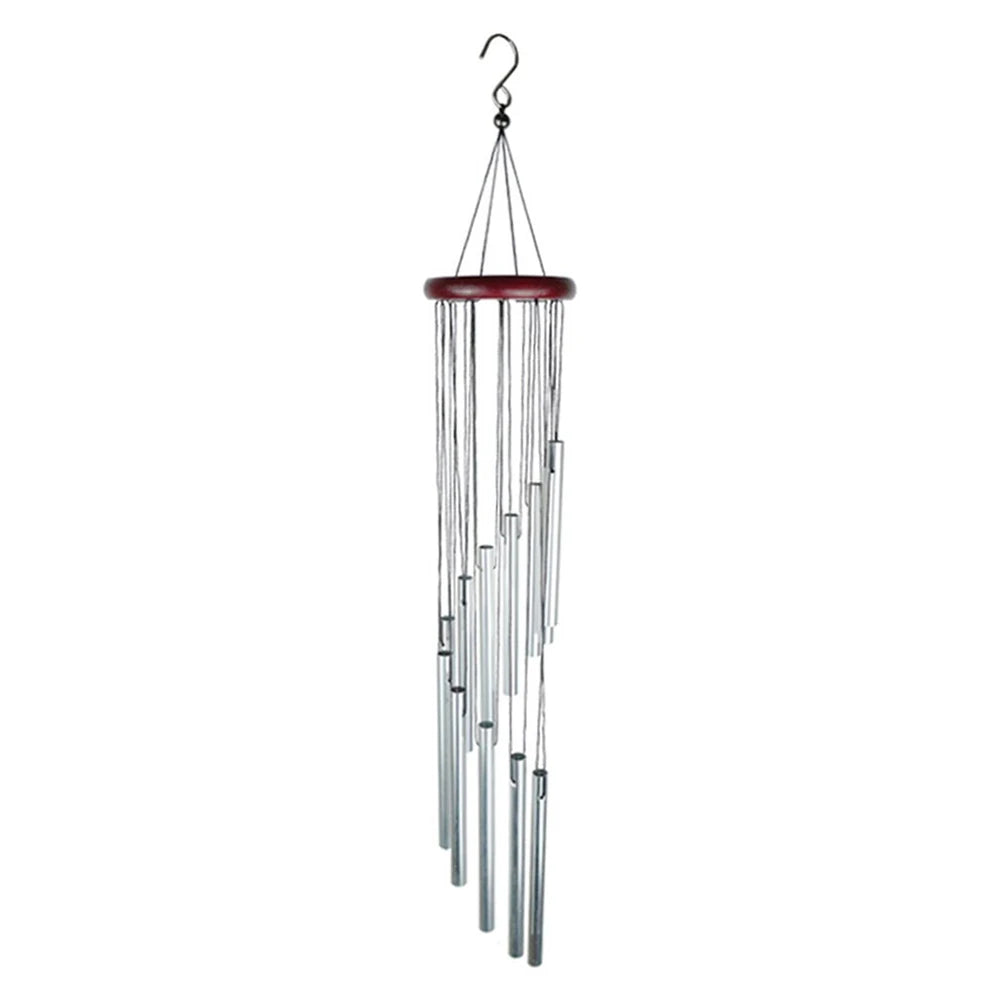 Aluminum Wind Chimes with Hook – Gold & Silver Tubes for Outdoor, Memorial, or Gift Decor