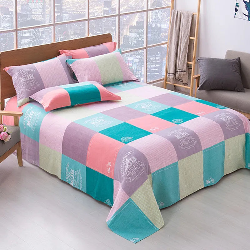 Winter Simple Style Student Hostel Sheet – Easy-Clean Printed Bedding for Dorms & Hostels