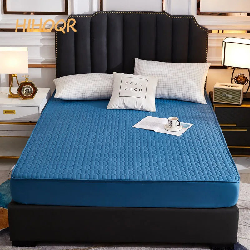Waterproof Thickened Mattress Pad Protector – Skin-Friendly Durable Fitted Bed Sheet Cover, Latex Mat Cover (120x200 / 150x200 / 180x200)