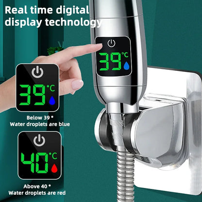 High Pressure Handheld LED Shower Head | Adjustable Water-Saving Showerhead with Digital Temperature Display & Pressurized Spray