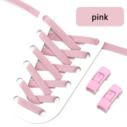 Elastic No-Tie Shoe Laces with Press Lock – 8MM Flat Shoelaces for Sneakers, Kids & Adults