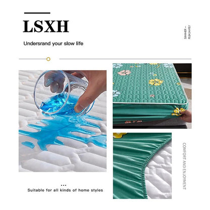 Waterproof Thickened Mattress Pad Protector – Skin-Friendly Durable Fitted Bed Sheet Cover, Latex Mat Cover (120x200 / 150x200 / 180x200)