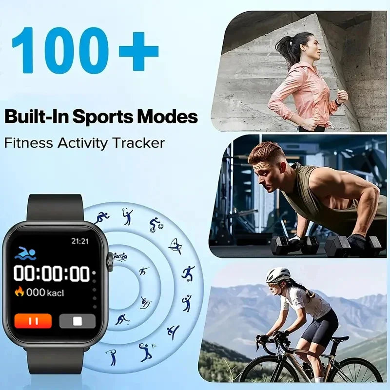 Smartwatch with Bluetooth Call, Health Tracking & 1.73" Display – For Android & iOS