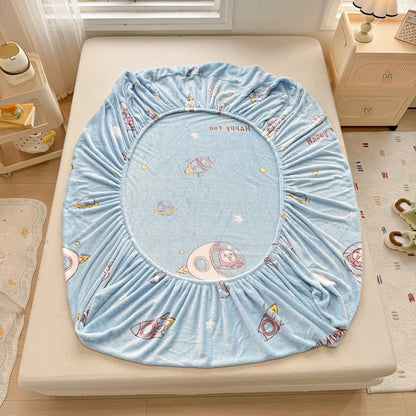 Warm Winter Bedsheet | Skin-Friendly Fitted Sheet | Mattress Protector for Adults & Kids | No Pillowcase