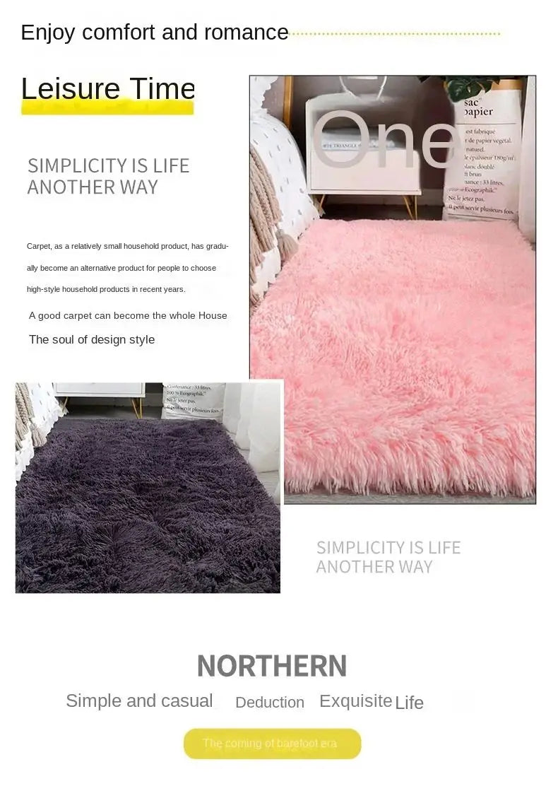 VIKAMA Silk Wool Rug – Soft Non-Slip Luxury Mat for Living Room & Bedroom